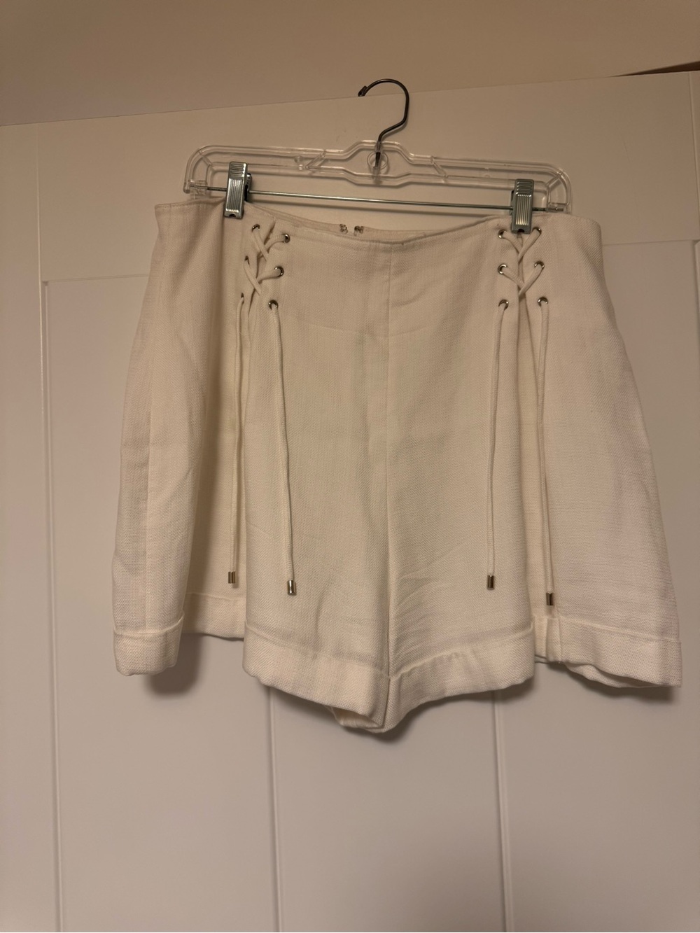 Club Monaco Ditmas White Lace-Up Waist Shorts Size 12